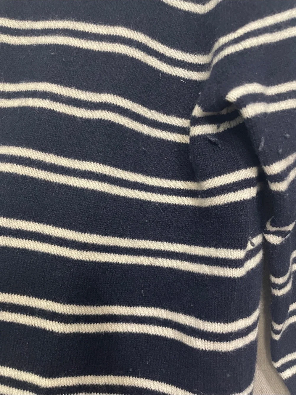 J. Crew Navy and White Striped Crewneck Sweater